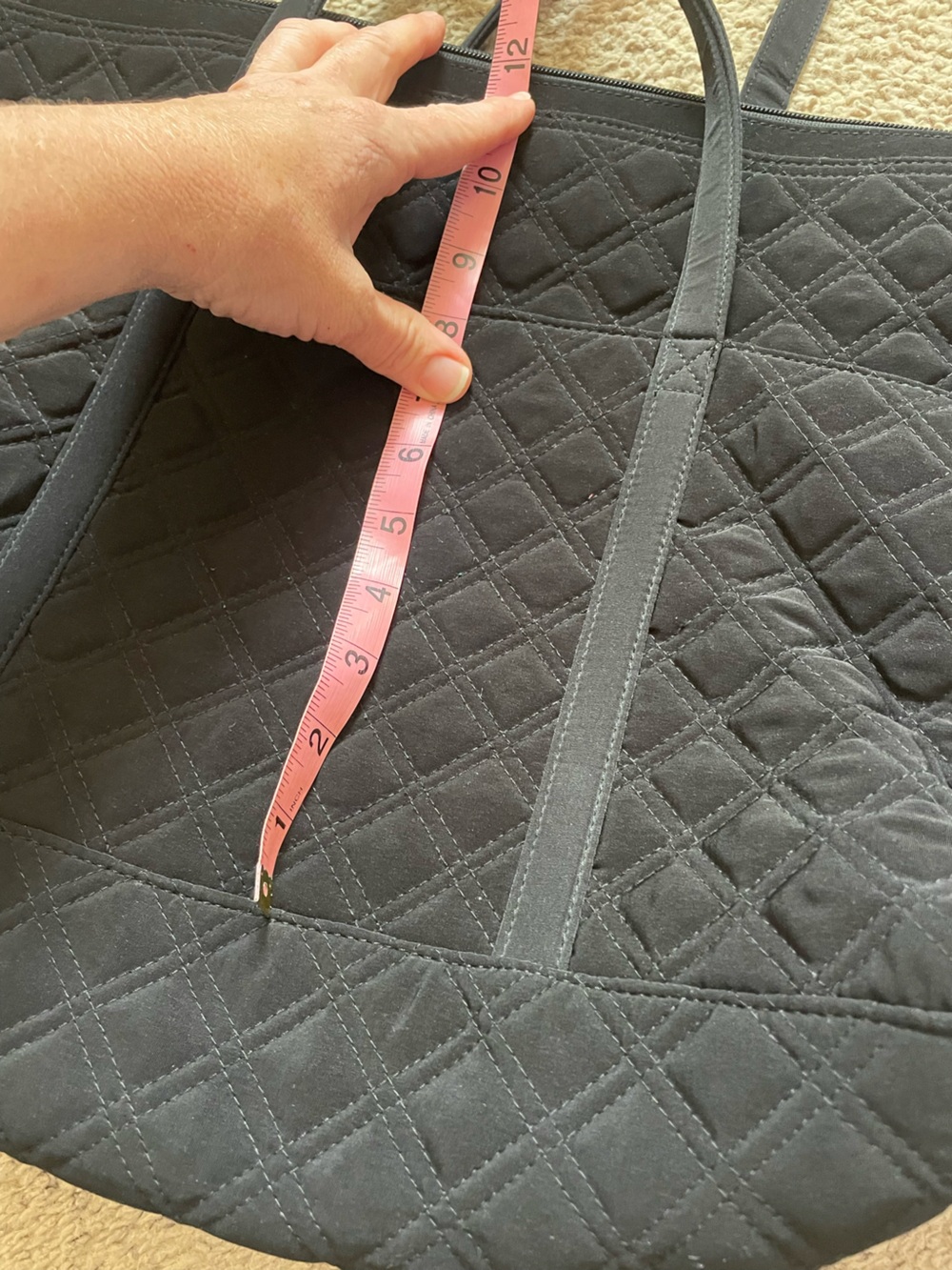 Vera Bradley Black Quilted Tote Bag - Picture 7 of 7